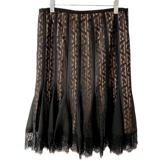 Ann Taylor Loft Petite Size 4P Lace Skirt with Nude Lining and Gussets at Hem - Picture 1 of 4